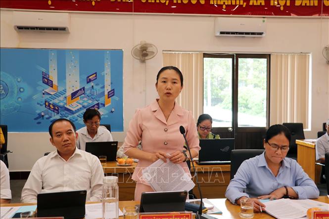 Thành viên Đoàn công tác phát biểu tại buổi làm việc. Ảnh: Đoàn Mạnh Dương-TTXVN