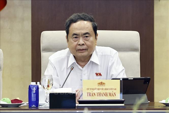 Chủ tịch Quốc hội Trần Thanh Mẫn phát biểu. Ảnh: Doãn Tấn - TTXVN