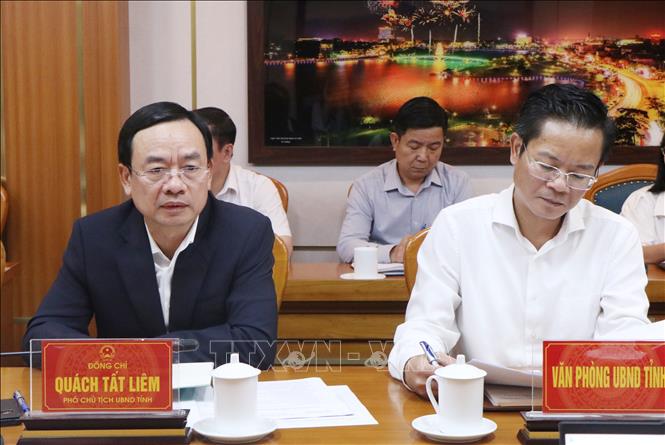 Ông Quách Tất Liêm, Phó Chủ tịch UBND tỉnh Phú Thọ, phát biểu tại buổi làm việc. Ảnh: Thu Hương - TTXVN