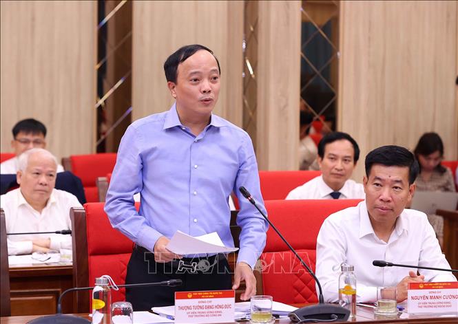 Thượng tướng Đặng Hồng Đức, Ủy viên Trung ương Đảng, Thứ trưởng Bộ Công an phát biểu. Ảnh: Văn Điệp – TTXVN