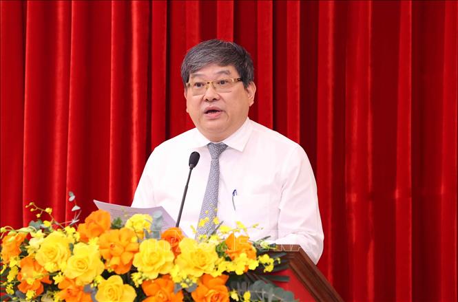 PGS.TS Nguyễn Duy Bắc, Phó Giám đốc Học viện Chính trị quốc gia Hồ Chí Minh phát biểu. Ảnh: Văn Điệp - TTXVN