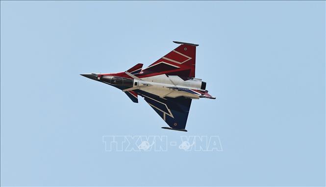 Máy bay chiến đấu Rafale tại triển lãm hàng không Paris, Pháp, ngày 17/6/2025. Ảnh: THX/TTXVN phát