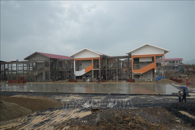 Được xây dựng trên quy mô khoảng 5,6 ha, Trường Phổ thông nội trú liên cấp Tiểu học và Trung học cơ sở Hạnh Lâm, xã Hạnh Lâm có tổng mức đầu tư hơn 365 tỷ đồng. Ảnh: Bích Huệ - TTXVN