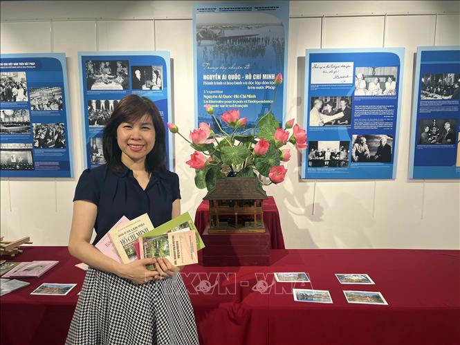 TS Hoàng Thị Hồng Hà bên lề chuỗi hoạt động văn hóa – khoa học tôn vinh Chủ tịch Hồ Chí Minh tại Pháp diễn ra vào ngày 26–27/6/2026. Ảnh: TTXVN phát 
