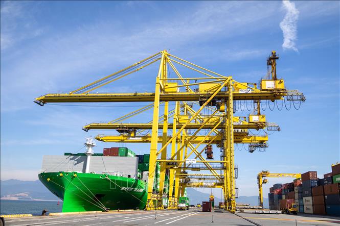 Maintaining stable shipping routes is considered a key factor in enhancing the international connectivity of the Da Nang port system. VNA Photo: Xuân Quý
