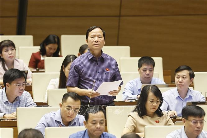 Đại biểu Quốc hội tỉnh Lạng Sơn Nguyễn Đăng Ân phát biểu. Ảnh: Doãn Tấn - TTXVN