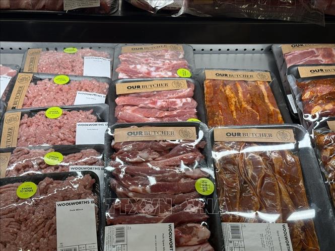 Việc giá các mặt hàng thực phẩm thiết yếu như thịt tươi sống hạ nhiệt đã góp phần quan trọng kéo giảm chỉ số giá tiêu dùng (CPI) tổng thể tại Nam Phi. Ảnh: Đặng Huyền - PV TTXVN tại Nam Phi