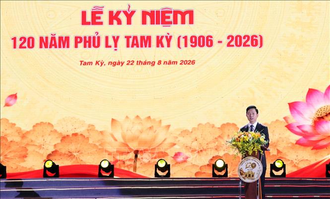 Quang cảnh lễ Kỷ niệm 120 năm phủ lỵ Tam Kỳ (1906-2026). Ảnh: Trần Tĩnh - TTXVN

