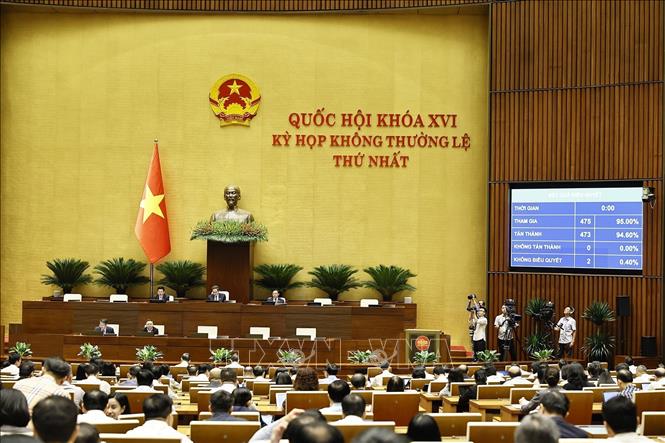 Quốc hội biểu quyết thông qua Luật Dầu khí (sửa đổi). Ảnh: Doãn Tấn – TTXVN