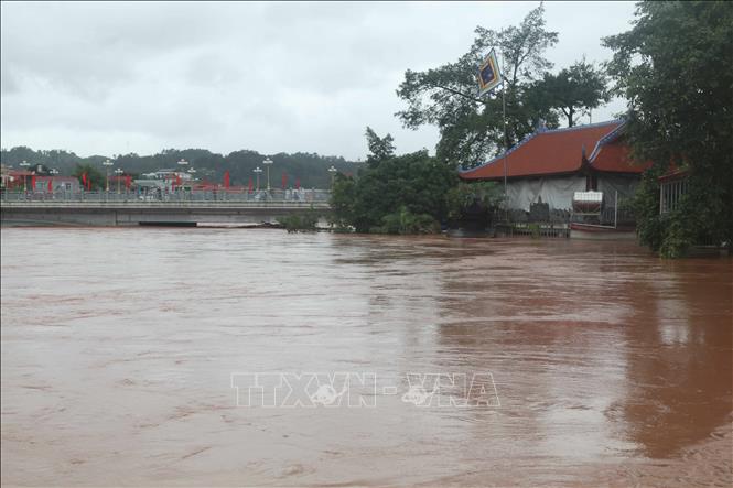 Nước sông Kỳ Cùng đạt trên mức báo động III, thời điểm sáng 23/8/2026. Ảnh: Quang Duy – TTXVN