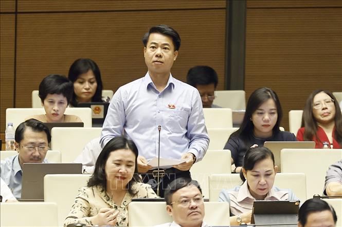 Đại biểu Quốc hội tỉnh Lai Châu Hoàng Quốc Khánh phát biểu. Ảnh: Doãn Tấn - TTXVN