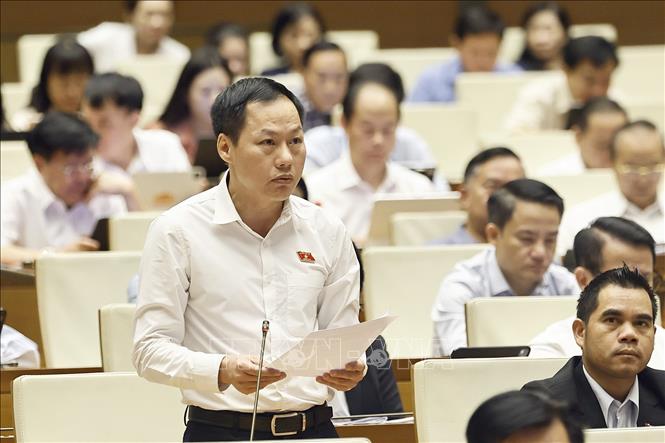 Đại biểu Quốc hội tỉnh Đắk Lắk Đỗ Khắc Hưởng phát biểu. Ảnh: Doãn Tấn - TTXVN