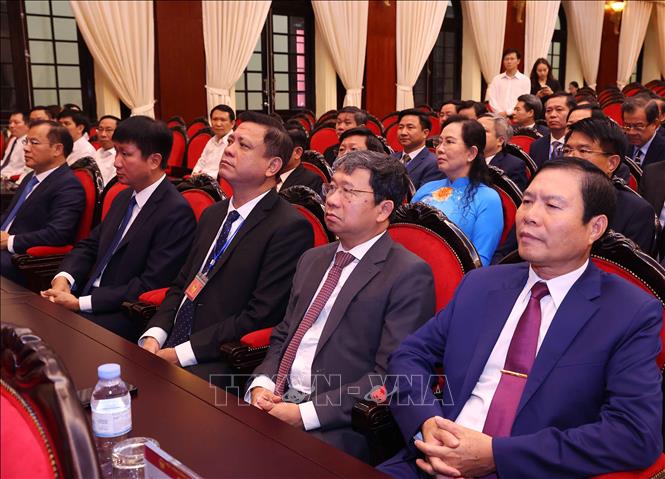 Các học viên là Ủy viên Ban Chấp hành Trung ương Đảng khóa XIV dự Lễ bế giảng. Ảnh: Văn Điệp – TTXVN