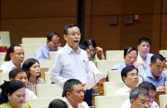 NA Deputy Hoang Nam Hai from Quang Tri province speaks at the session. VNA Photo: Phạm Kiên