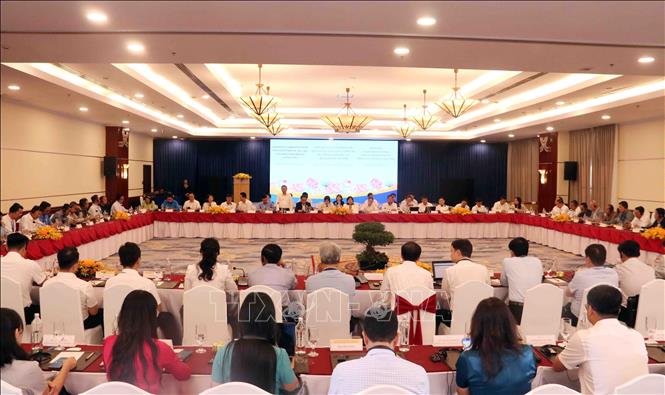 Buổi làm việc của lãnh đạo TP Hồ Chí Minh với Đoàn lãnh đạo trẻ ba Đảng Việt Nam - Lào - Campuchia. Ảnh: Xuân Khu - TTXVN