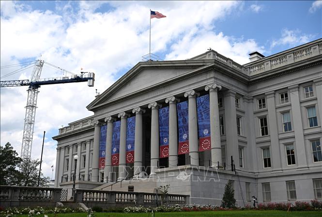 Trụ sở Bộ Tài chính Mỹ ở Washington DC., ngày 24/8/2026. Ảnh: THX/TTXVN phát