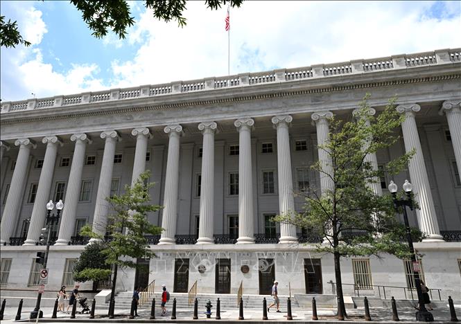 Trụ sở Bộ Tài chính Mỹ ở Washington DC., ngày 24/8/2026. Ảnh: THX/TTXVN phát