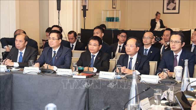 Phó Thủ tướng Nguyễn Văn Thắng và các thành viên đoàn công tác tại phiên khai mạc Chương trình Lãnh đạo Việt Nam (VLP) 2026. Ảnh: Thanh Tuấn - Phóng viên TTXVN tại Mỹ