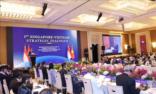 Đối thoại Chiến lược Việt Nam - Singapore lần thứ nhất giữa Đảng Cộng sản Việt Nam và Đảng Hành động Nhân dân Singapore. Ảnh: Phương Hoa - TTXVN
