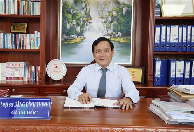 Luật gia, Luật sư Đặng Đình Thịnh, Giám đốc Trung tâm Tư vấn pháp luật tại TP. Hồ Chí Minh, Trung ương Hội Luật gia Việt Nam. Ảnh: Hồng Đạt - TTXVN