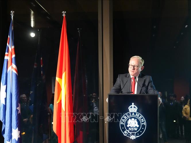 Chủ tịch Thượng viện bang New South Wales Ben Franklin phát biểu tại sự kiện. Ảnh: Lê Đạt - PV TTXVN tại Australia