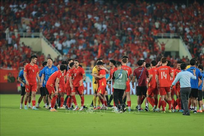 Một trận đấu vô cùng khó khăn cho đội tuyển Việt Nam. Ảnh: Minh Quyết - TTXVN