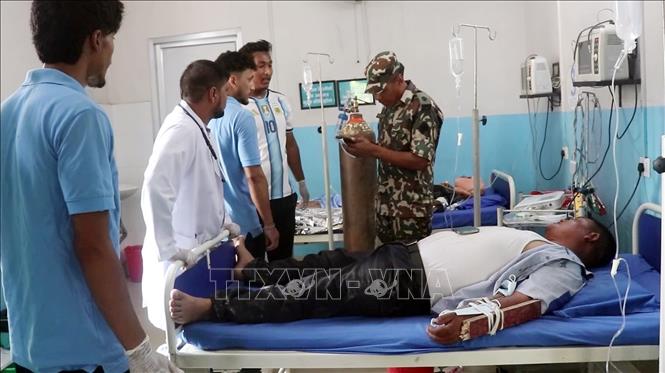 Nạn nhân bị thương do lũ quét tại Rasuwa, Nepal, ngày 26/8/2026. Ảnh: ANI/TTXVN phát