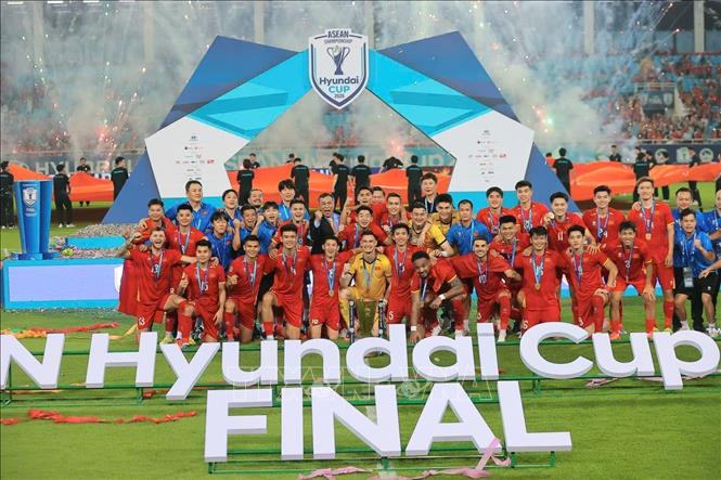 Đội tuyển Việt Nam hân hoan trong niềm vui vô địch ASEAN Cup 2026. Ảnh: Minh Quyết - TTXVN