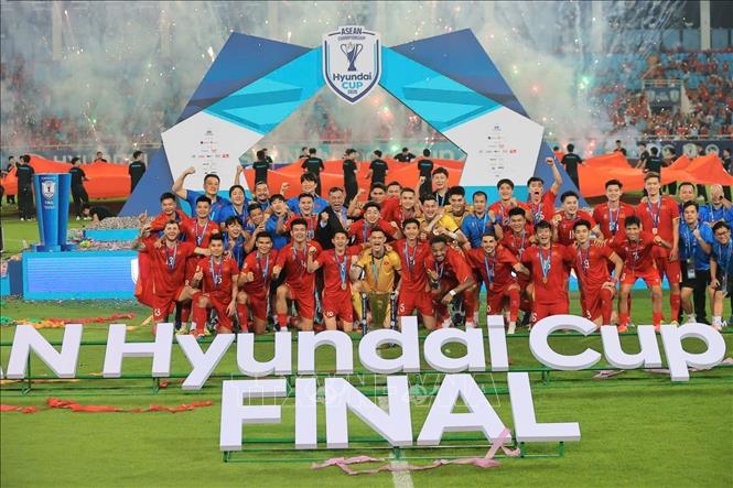Đội tuyển Việt Nam hân hoan trong niềm vui vô địch ASEAN Cup 2026. Ảnh: Minh Quyết - TTXVN