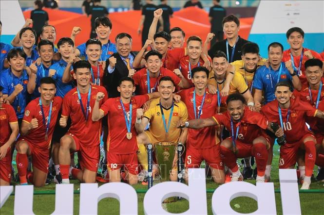 Đội tuyển Việt Nam hân hoan trong niềm vui vô địch ASEAN Cup 2026. Ảnh: Minh Quyết - TTXVN