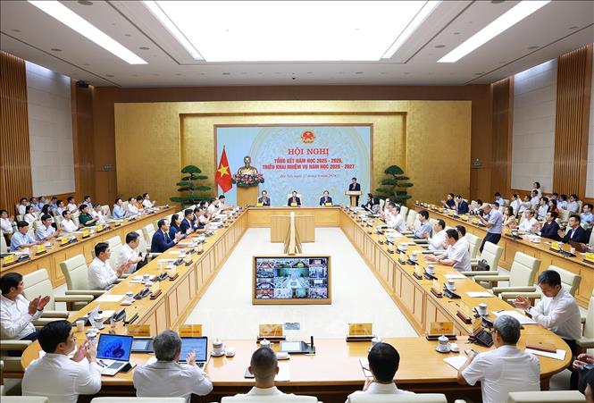 Hội nghị tổng kết năm học 2025-2026 và triển khai năm học 2026-2027. Ảnh: Dương Giang – TTXVN
