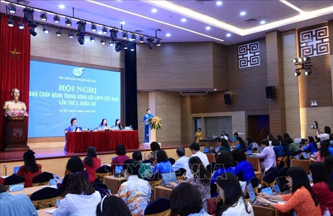 Hội nghị Ban Chấp hành Trung ương Hội Phụ nữ Việt Nam lần thứ hai, khoá XIV. Ảnh: Tuấn Anh - TTXVN