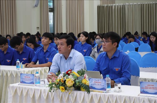 Cán bộ Đoàn, đoàn viên, thanh niên, học sinh, sinh viên tham dự hội nghị. Ảnh: Đức Hạnh - TTXVN 