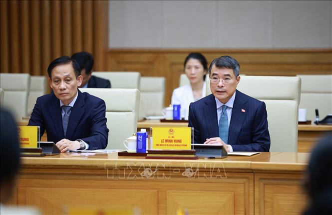 Thủ tướng Lê Minh Hưng tiếp Đại sứ các nước ASEAN tại Việt Nam. Ảnh: Dương Giang – TTXVN 
