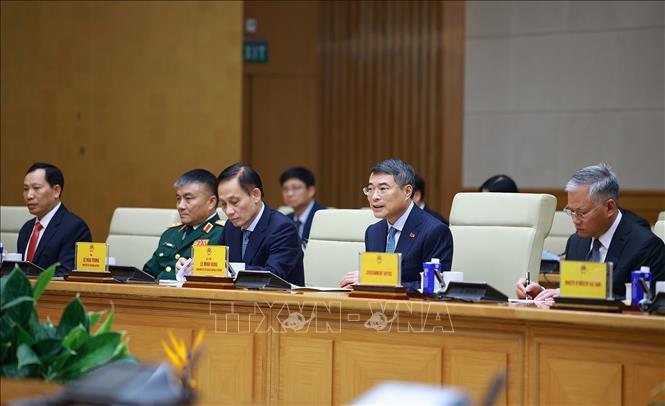 Thủ tướng Lê Minh Hưng tiếp Đại sứ các nước ASEAN tại Việt Nam. Ảnh: Dương Giang – TTXVN 