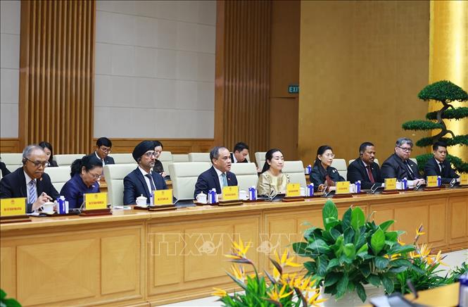 Đại sứ các nước ASEAN tại Việt Nam tham dự buổi tiếp. Ảnh: Dương Giang – TTXVN 
