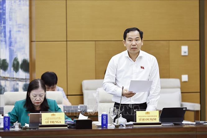 Tổng thư ký Quốc hội, Chủ nhiệm Văn phòng Quốc hội Lê Quang Mạnh phát biểu. Ảnh: Doãn Tấn - TTXVN