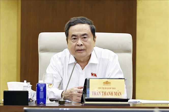 Chủ tịch Quốc hội Trần Thanh Mẫn phát biểu. Ảnh: Doãn Tấn - TTXVN