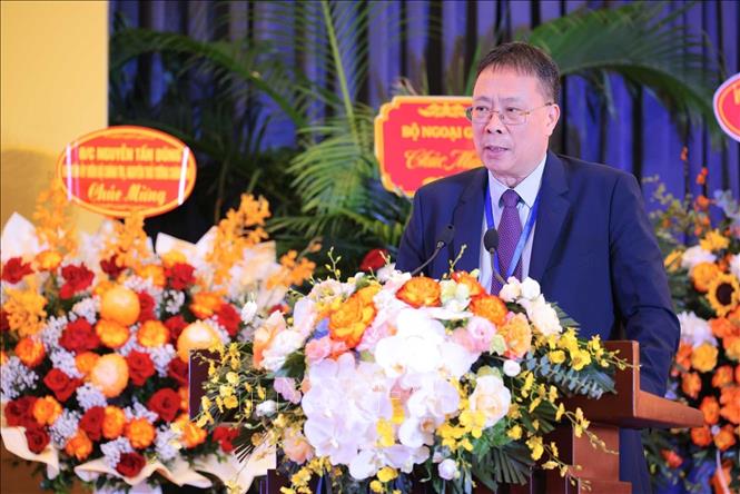 Giáo sư, Viện sĩ Châu Văn Minh, Bí thư Đảng ủy, Chủ tịch Liên hiệp các Hội Khoa học và Kỹ thuật Việt Nam lần thứ 9, nhiệm kỳ 2026 - 2031 phát biểu. Ảnh: Hoàng Hiếu - TTXVN