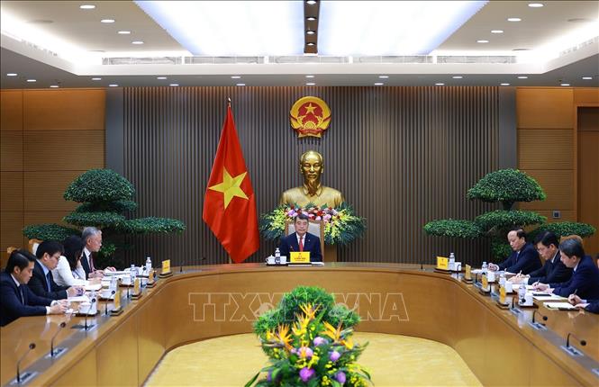 Thủ tướng Lê Minh Hưng điện đàm với Thủ tướng Đức Friedrich Merz. Ảnh: Dương Giang – TTXVN 