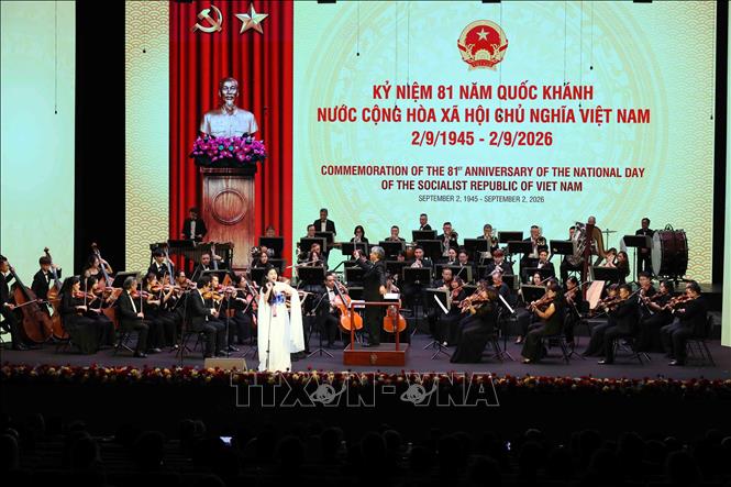 Chương trình nghệ thuật đặc biệt chào mừng kỷ niệm 81 năm Quốc khánh nước Cộng hòa xã hội chủ nghĩa Việt Nam. Ảnh: An Đăng - TTXVN