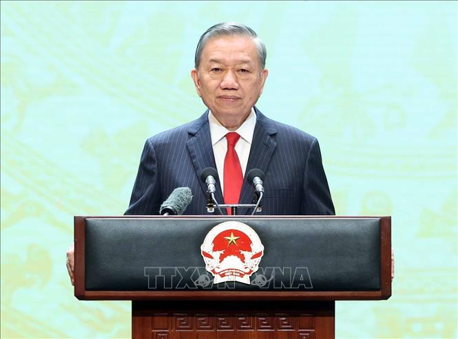 Tổng Bí thư, Chủ tịch nước Tô Lâm đọc Diễn văn Kỷ niệm 81 năm Ngày Quốc khánh nước Cộng hòa xã hội chủ nghĩa Việt Nam. Ảnh: Thống Nhất – TTXVN