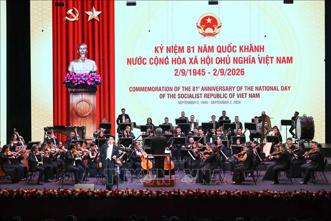 Chương trình nghệ thuật đặc biệt chào mừng Kỷ niệm 81 năm Quốc khánh nước Cộng hòa xã hội chủ nghĩa Việt Nam. Ảnh: An Đăng - TTXVN