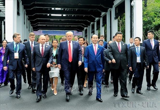 Từ ngày 6/11-11/11/2017, tại Đà Nẵng, Việt Nam chủ trì Hội nghị Cấp cao APEC 2017, với sự tham gia của các nhà lãnh đạo, nguyên thủ và đại diện đến từ 21 nền kinh tế thành viên. Ảnh: Nhan Sáng - TTXVN