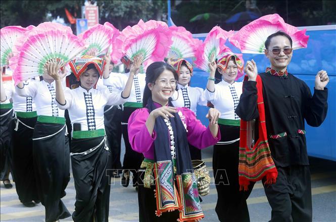 Đồng bào dân tộc Thái tham gia Tuần Văn hóa Du lịch Mộc Châu tỉnh Sơn La năm 2026. Ảnh: Quang Quyết - TTXVN