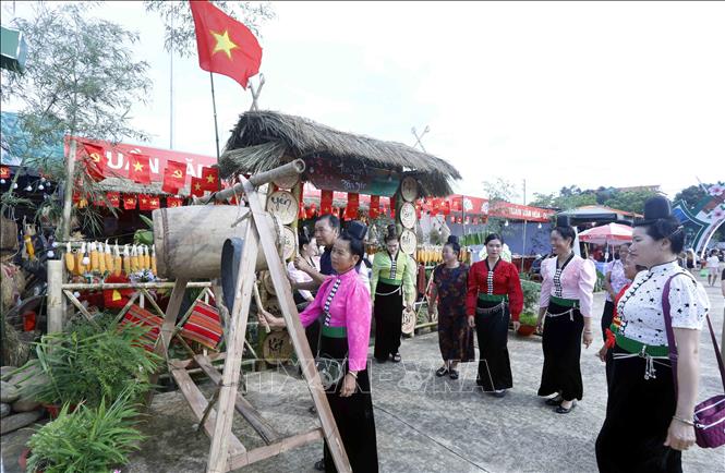 Không gian Trại văn hóa của đồng bào dân tộc Thái tại Tuần Văn hóa Du lịch Mộc Châu tỉnh Sơn La năm 2026. Ảnh: Quang Quyết - TTXVN