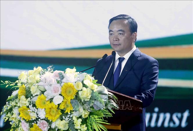 Phó Chủ tịch Thường trực UBND tỉnh Sơn La Hà Trung Chiến phát biểu. Ảnh: Quang Quyết - TTXVN