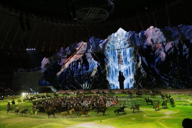Lễ khai mạc Đại hội Thể thao của các dân tộc du mục lần thứ 6 Nomad Games. Ảnh: Tâm Hằng, phóng viên TTXVN tại SNG