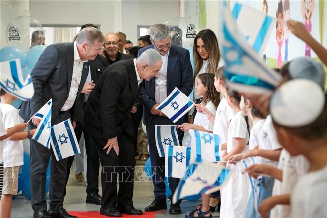 Thủ tướng Israel Benjamin Netanyahu tham dự lễ khai giảng năm học 2026–2027 tại Trường Benzion Netanyahu ở Ramle. Ảnh: TTXVN phát