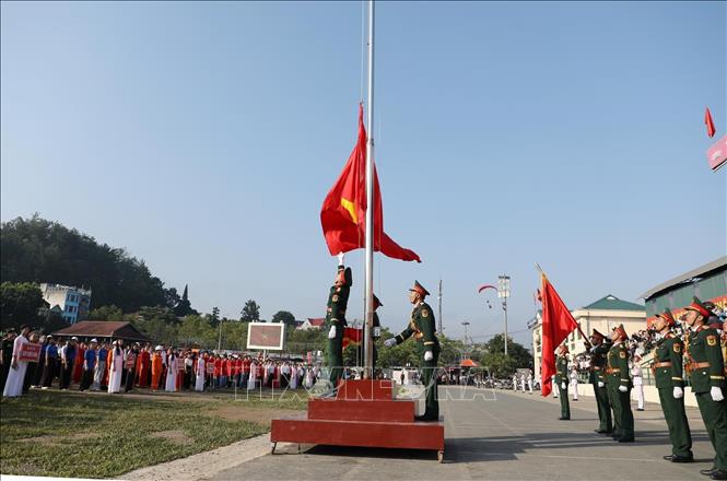 Lễ thượng cờ chào mừng Tết Độc lập năm 2026. Ảnh: Quý Trung - TTXVN
